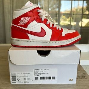 Women’s Nike Air Jordan Mid -Habanero Red White
